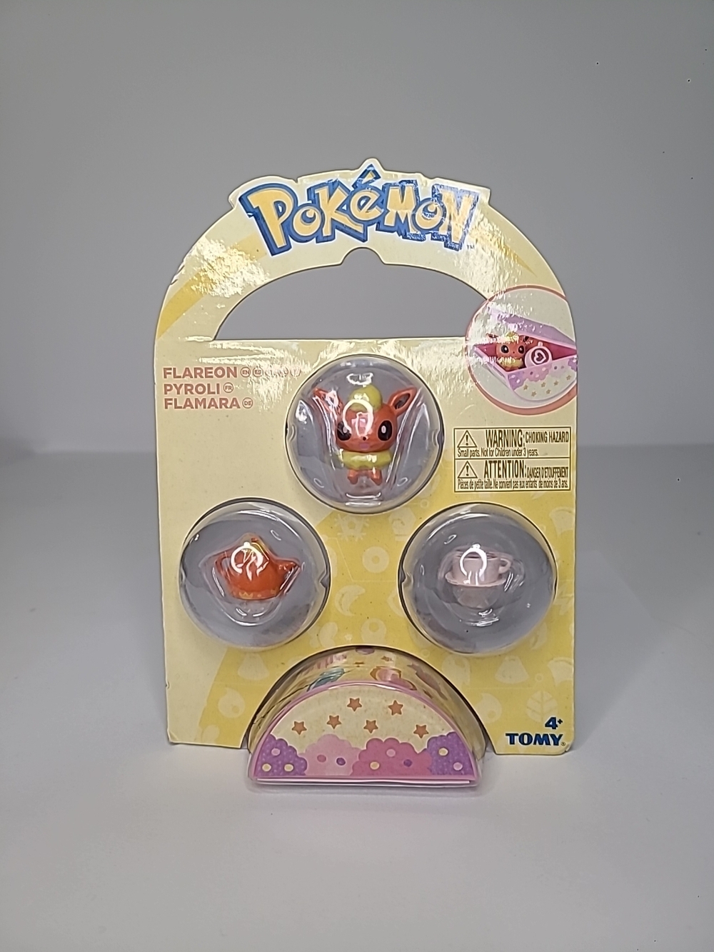 Pokemon Flareon Petite Pals 3-Pack 2017 TOMY Mini Figures Eeveelution NEW NIB